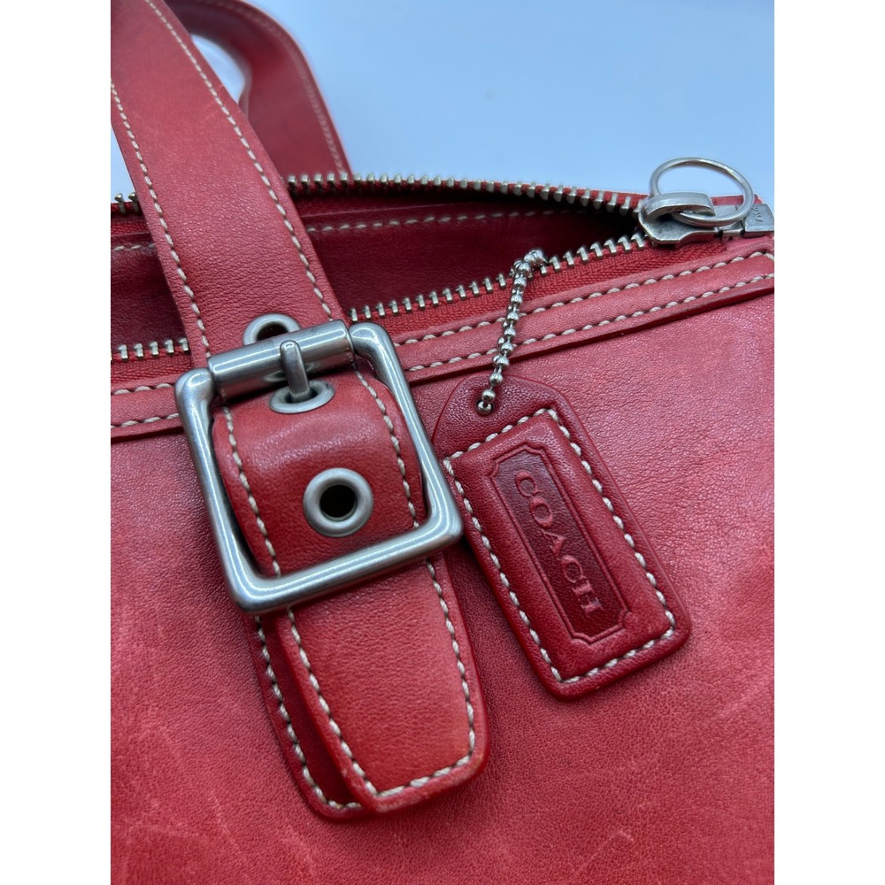 Vintage 90's Coach Red Leather‎ Shoulder Purse USA Made y2k - Picture 3 of 16